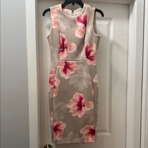 Calvin Klein Pink Floral Sheath Dress for Weddings